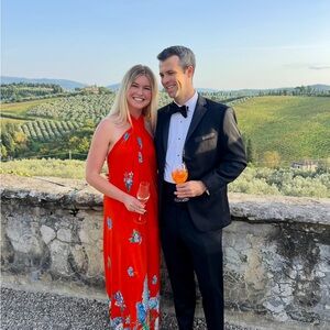 Cara Cara Red and Blue Floral Maxi Dress